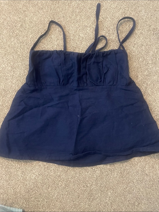 Edikted Tops - Edikted Navy Ruched Bust Spaghetti Strap Cami
